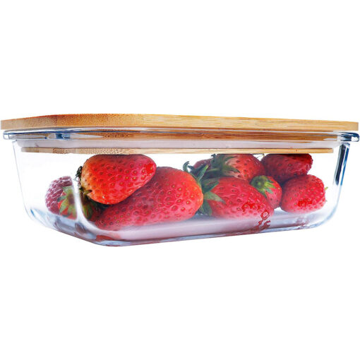 Glass Meal Prep Lunch Container with Bamboo Lid - Image 3