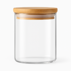 Glass Jar With Bamboo Lid – 6.5 x 12 cm Airtight Storage Container