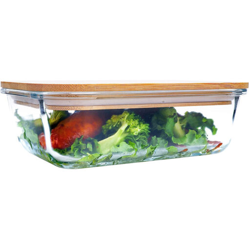 Glass Meal Prep Lunch Container with Bamboo Lid - Image 2