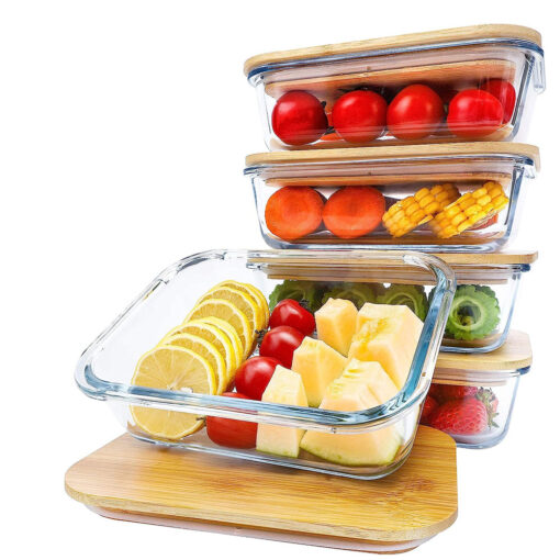 Glass Meal Prep Lunch Container with Bamboo Lid - Image 4