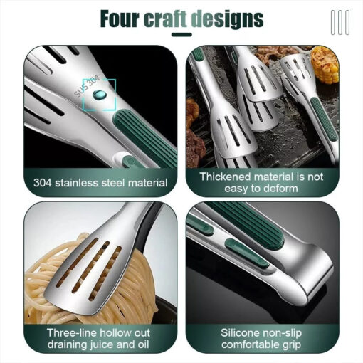 Stainless Steel Kitchen Tongs - Image 2