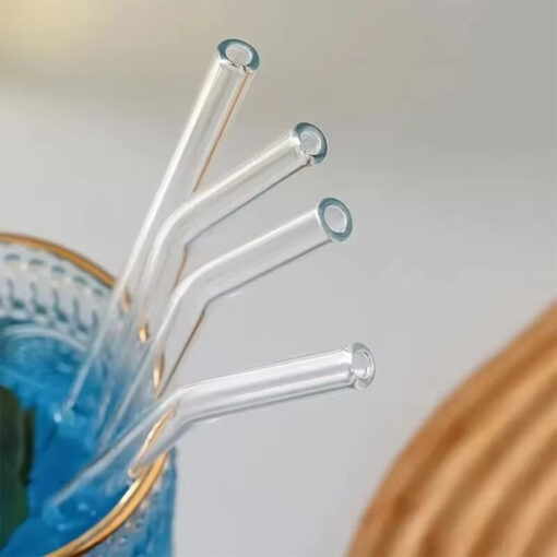 Heat-Resistant Glass Straws with Cleaning Brush - Image 2