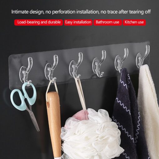 6 Row Transparent Wall Hook - Image 4
