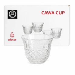 Crystal Handleless Coffee Cups – Transparent Glass Set (6 pcs)