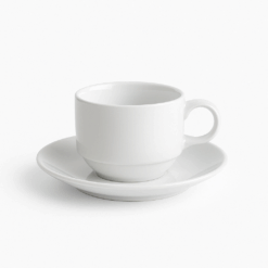 Canel White Tea Cups – Elegant Ceramic Set (Dozen)