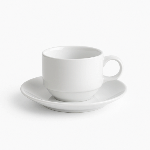 Canel White Tea Cups – Elegant Ceramic Set (Dozen)