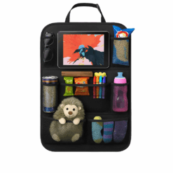 Car Backseat Organizer with Tablet Holder – 9 Storage Pockets and Foldable Table Tray