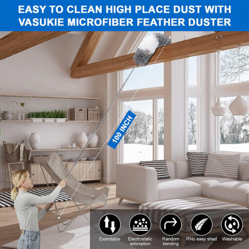 Fan Cleaner Brush – 3-Pack Microfiber Feather Duster Kit with Flexible 360° Design - Image 2