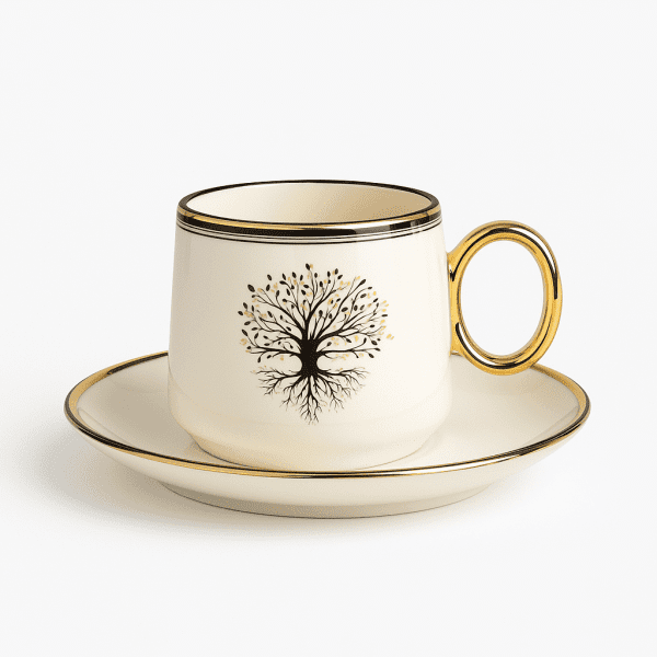 Akasia Tea Cups – Traditional Ceramic Set (Set of 6)