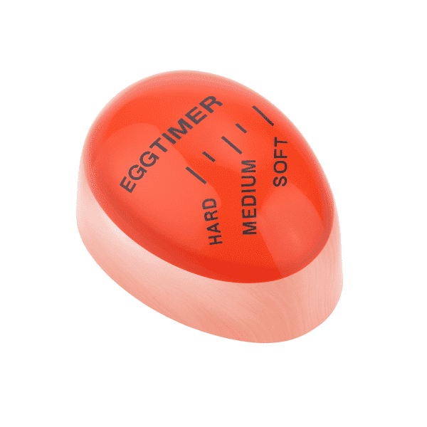 heat-sensitive egg timer for soft medium or hard boiled eggs
