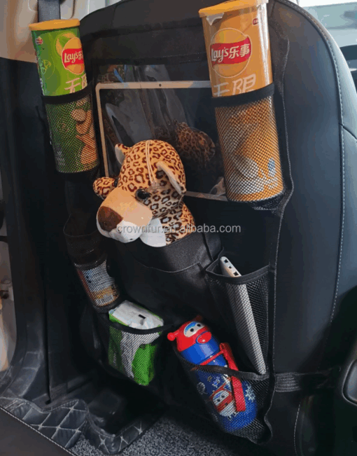Car Backseat Organizer with Tablet Holder – 9 Storage Pockets and Foldable Table Tray - Image 5