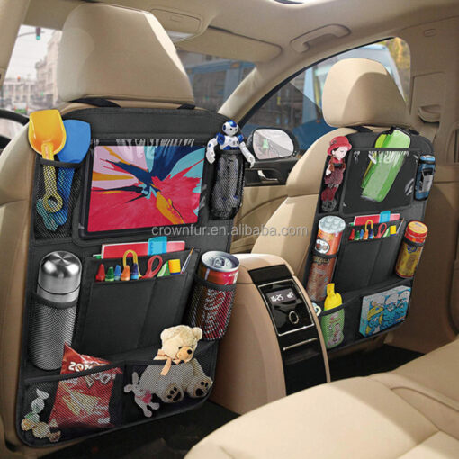 Car Backseat Organizer with Tablet Holder – 9 Storage Pockets and Foldable Table Tray - Image 3