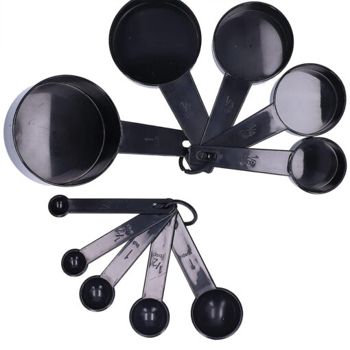 Black Plastic Measuring Spoon Set (10 Pcs) - Image 3