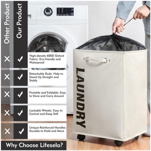 Rolling Laundry Basket - Image 5