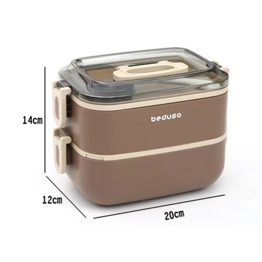 1.3L Stainless Steel Two-Layer Lunch Box - Image 2