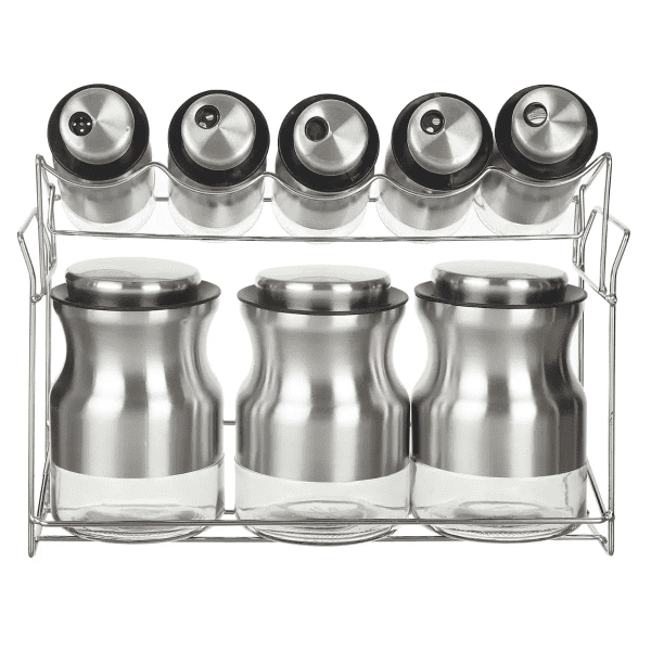 stainless steel condiment set 8 piece silver collection
