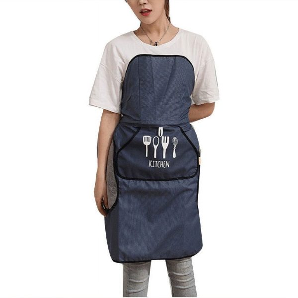 tie-less waterproof apron unisex kitchen apron with pockets
