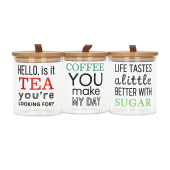 danny home glass storage jars airtight canister set 3 piece