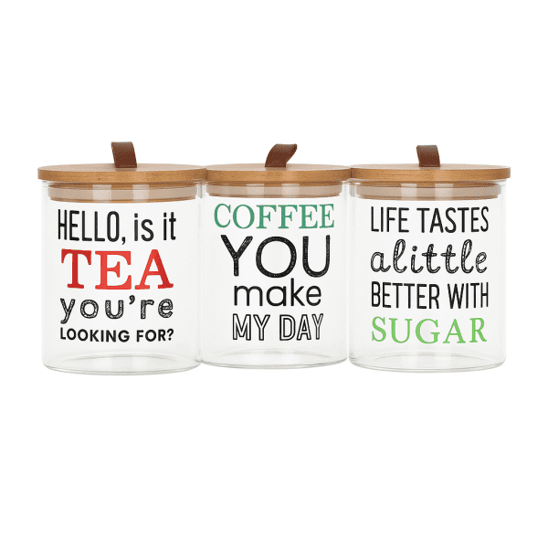 danny home glass storage jars airtight canister set 3 piece