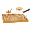 borosilicate glass coffee set with tray and cups