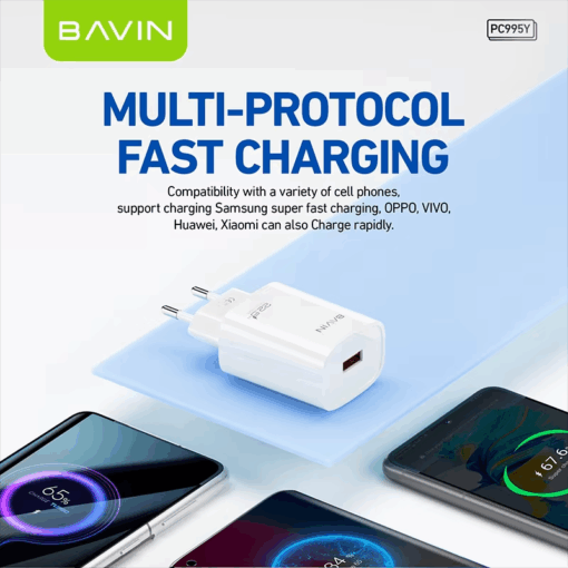 Bavin PC104Y 22.5W Fast Charger with Micro USB Cable - Image 4