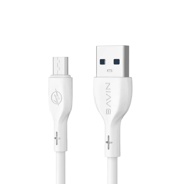 Bavin CB-367 Micro USB Cable coiled up showing reinforced connectors.