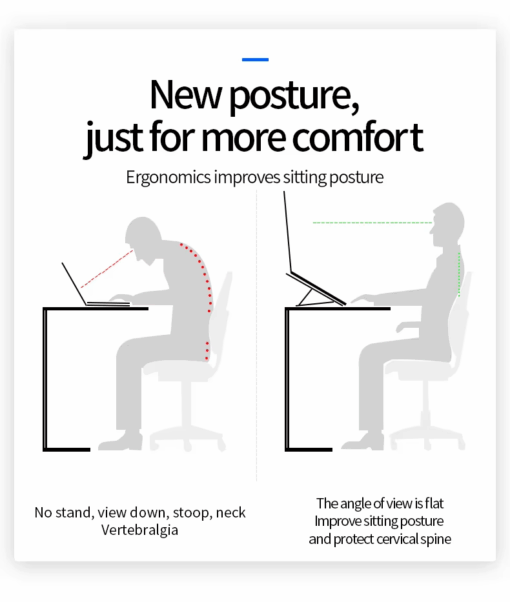 Metal Ergonomic Vertical Foldable Laptop Stand with Pouch - Image 6