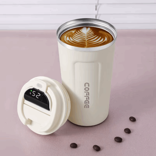 380ml Smart Temperature Display Coffee Mug with Lid – Insulated Stainless Steel Thermos - Image 5