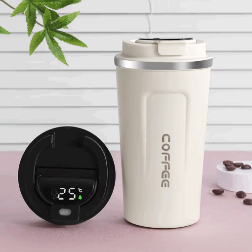 380ml Smart Temperature Display Coffee Mug with Lid – Insulated Stainless Steel Thermos - Image 4