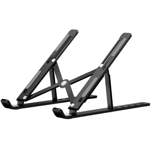 Metal Ergonomic Vertical Foldable Laptop Stand with Pouch - Image 3