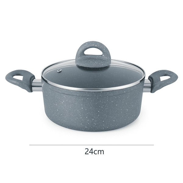 granite stewpot with lid 24cm non-stick cooking pot