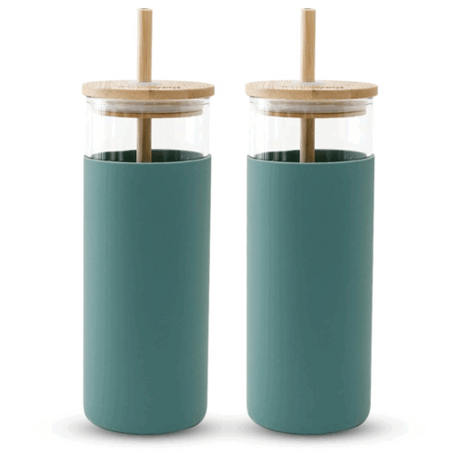 Borosilicate Glass Tumbler with Lid & Straw – 500ml - Image 5