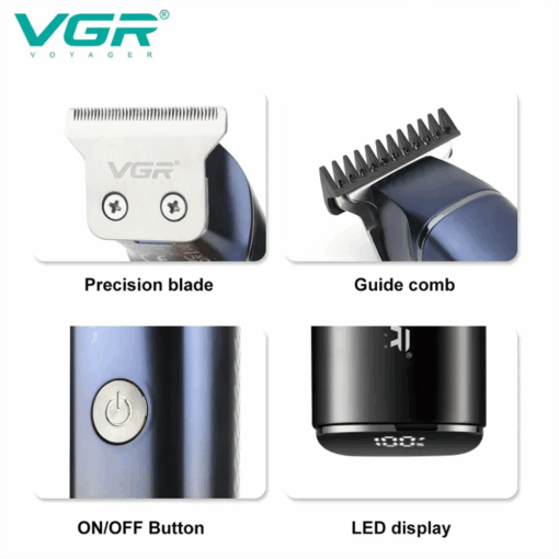 VGR Digital Display Rechargeable Hair Clipper – V-986 - Image 2