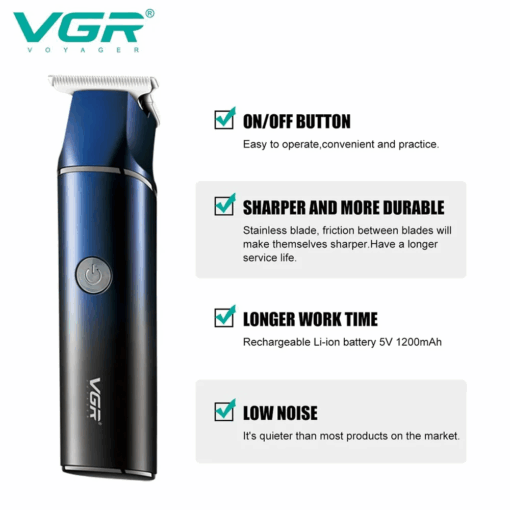 VGR Digital Display Rechargeable Hair Clipper – V-986 - Image 4