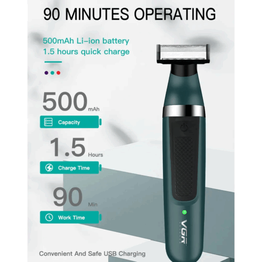 VGR Waterproof Electric Shaver – Men’s Body & Bikini Hair Trimmer - Image 2