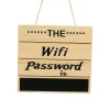 WiFi password wooden plaque with chalkboard surface and hanging rope for home and Airbnb