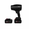 48V Cordless Blower With Two rechargeable Lithium-ion Batteries Isolated On A White Background.