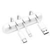 5-slot cord organizer with adhesive backing made from flexible silicone for cable management