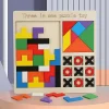 Wooden Puzzles Color Shapes And XO 3 In 1