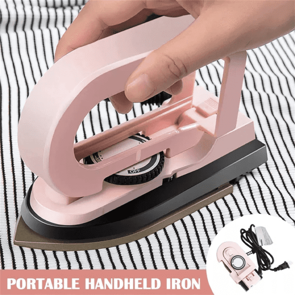 Foldable travel iron with removable handle