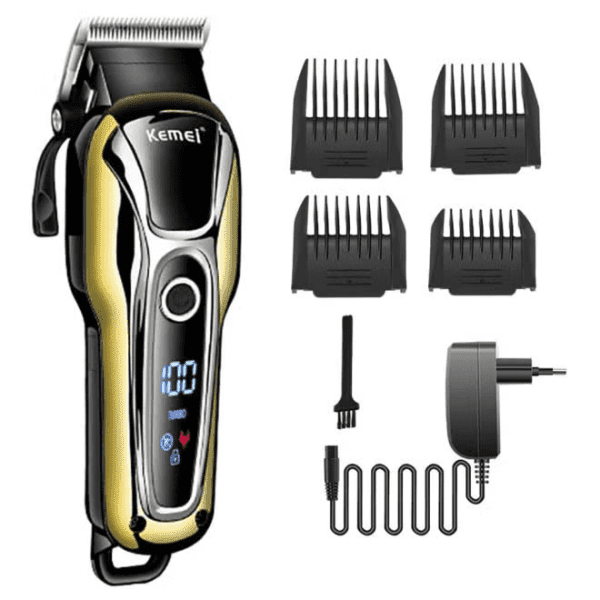 kemei-km-1990-adjustable-hair-trimmer-lcd-gold