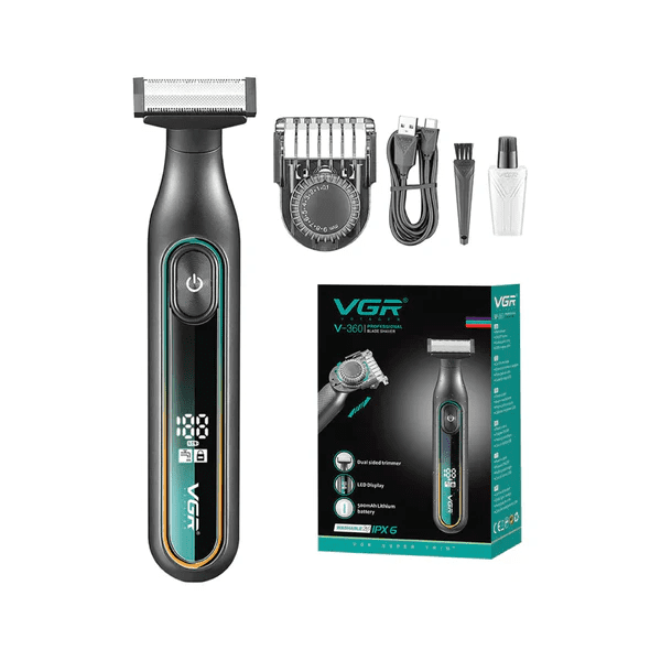 vgr-waterproof-hair-body-trimmer-v360-usb-c