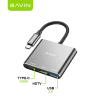BAVIN 3-in-1 Hub with Type-C to HDMI 4K and USB 3.0