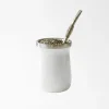 Premium Stainless Steel Mate Gourd – Double Walled Insulated Cup (White & Silver)