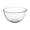 Empty Clear Glass Bowl 21cm sitting on a kitchen counter.