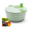 Large Salad Spinner 3.6 Qt with fresh green lettuce inside on a kitchen counter.