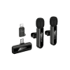 Nexera Wireless Dual Microphone kit with two transmitters and one dual-plug receiver.