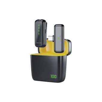 Green Lion GM-65X Wireless Type-C Microphone kit with charging case and receiver.