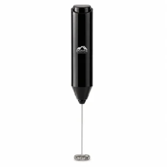 Momaz battery operated handheld electric milk frother, black, 22cm length