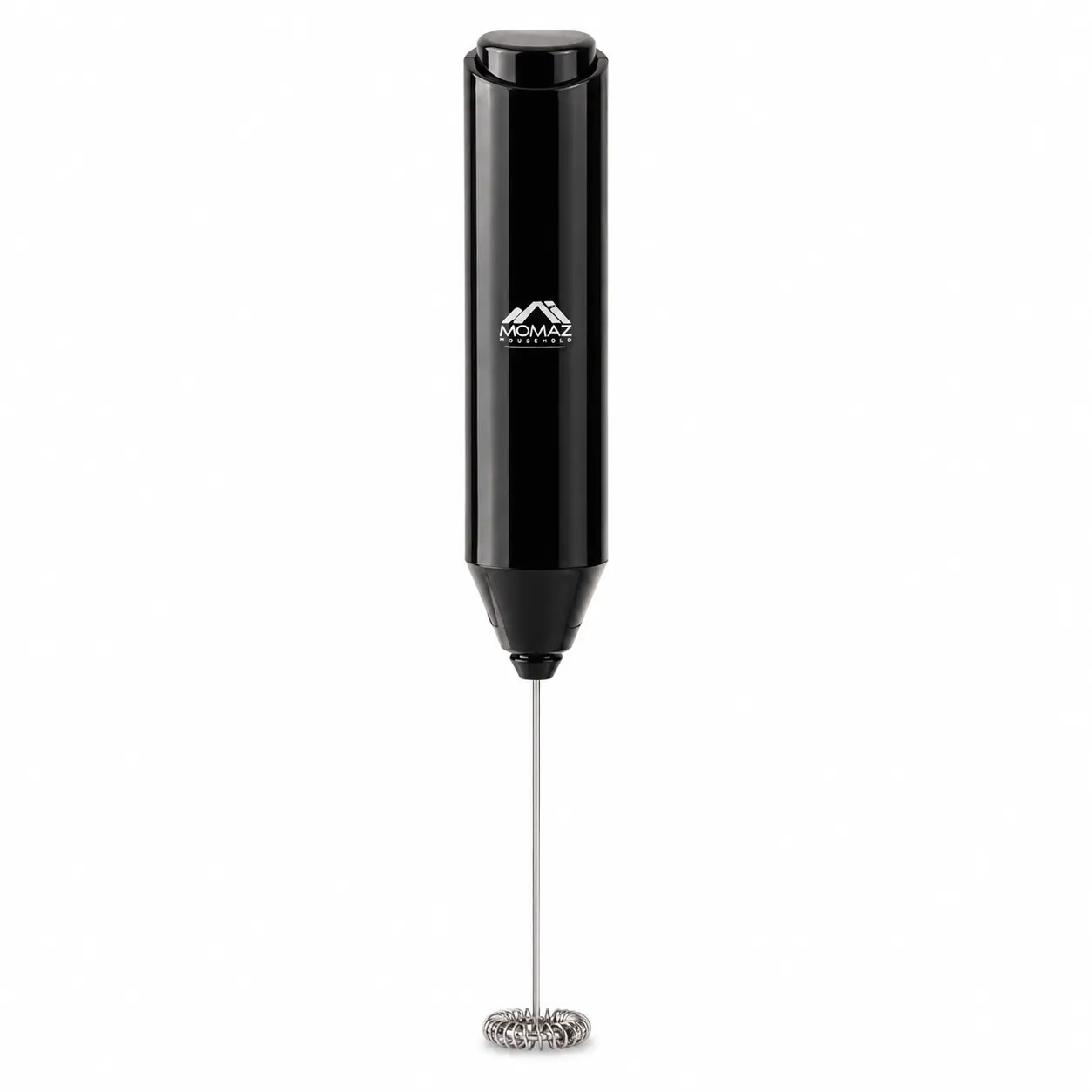 Momaz battery operated handheld electric milk frother, black, 22cm length